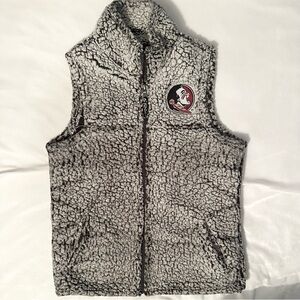Boxercraft FSU Florida State Univ Seminoles Gray Sherpa Zip Vest Women’s S NCAA